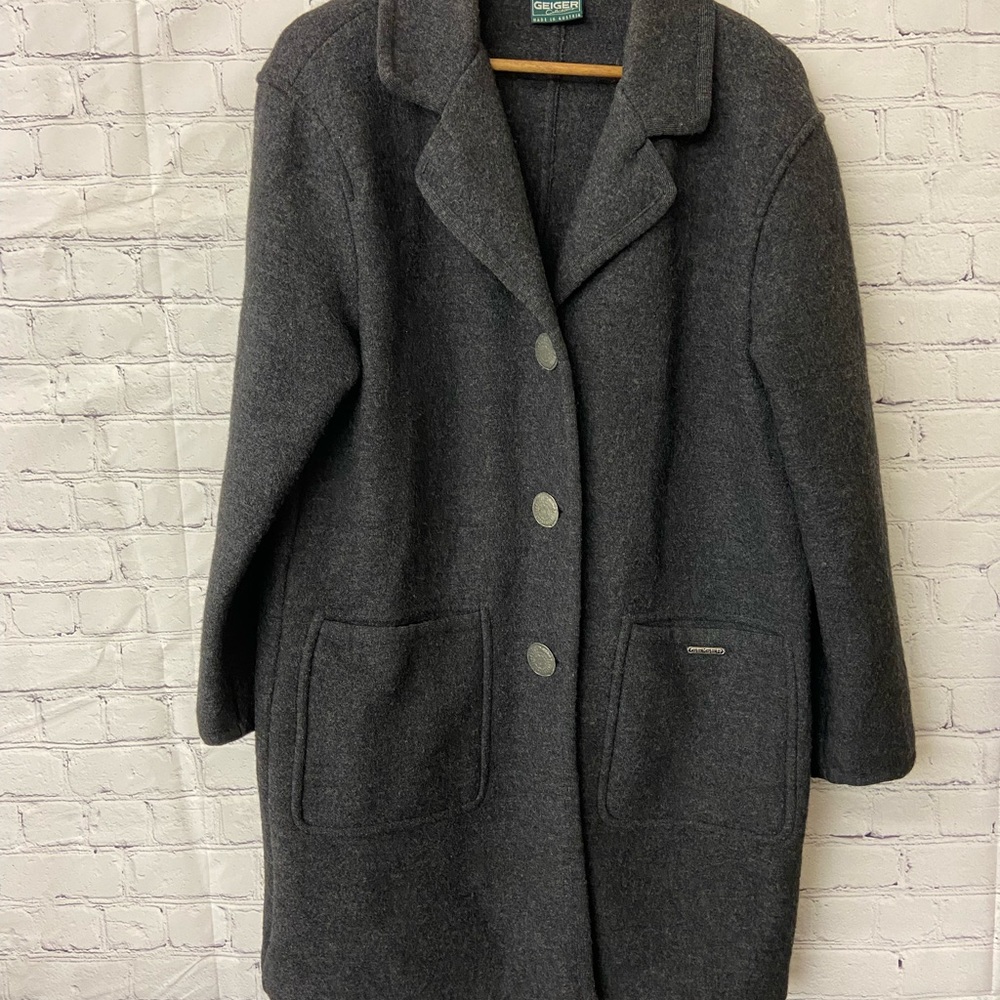 Vintage Geiger Austria Black wool coat jacket